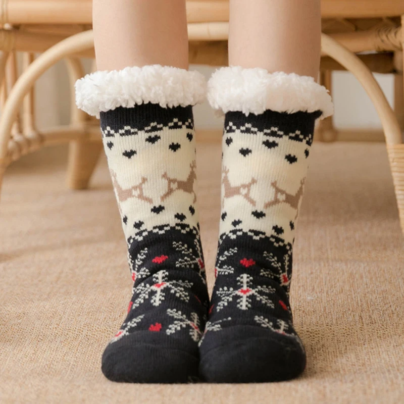 Chaussette Chausson Noël Renne Noir